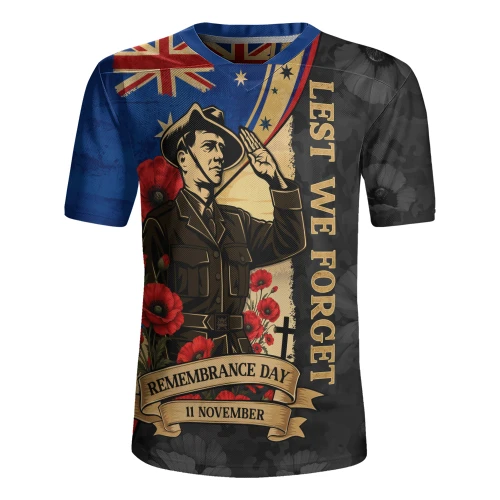 Australia Rugby Jersey November Honour Remembrance Day Poppy Soldier Memory