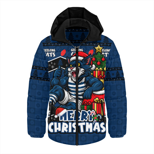 Geelong Cats Hooded Padded Jacket Christmas Pride Beyond The Game