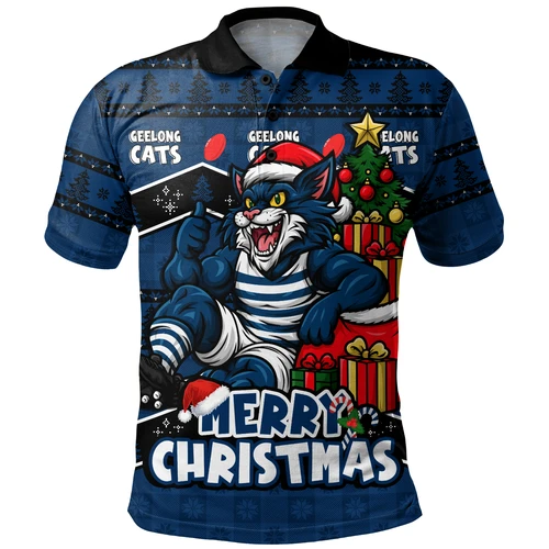 Geelong Cats Polo Shirt Christmas Pride Beyond The Game