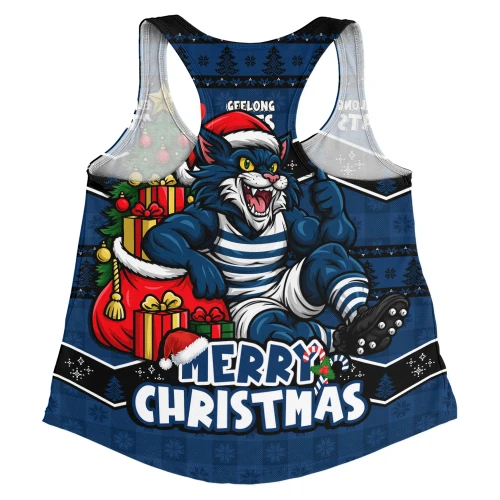 Geelong Cats Women Racerback Tank Christmas Pride Beyond The Game