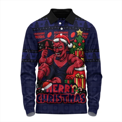 Melbourne Long Sleeve Polo Shirt Christmas Pride Beyond The Game