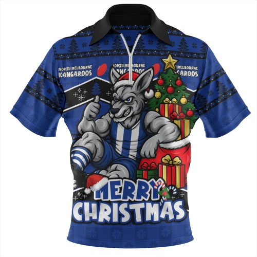 North Melbourne Zip Polo Shirt Christmas Pride Beyond The Game