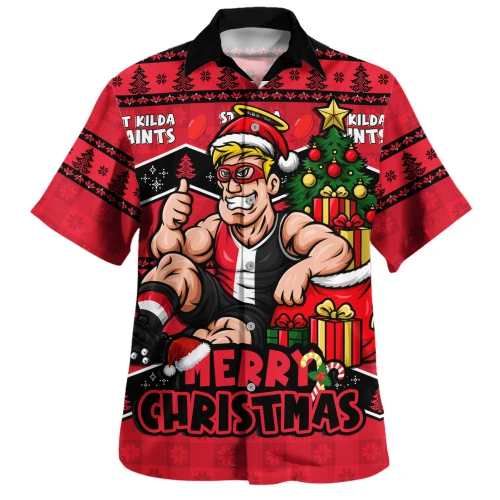St Kilda Hawaiian Shirt Christmas Pride Beyond The Game