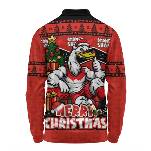 Sydney Swans Long Sleeve Polo Shirt Christmas Pride Beyond The Game