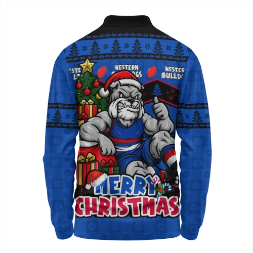 Western Bulldogs Long Sleeve Polo Shirt Christmas Pride Beyond The Game