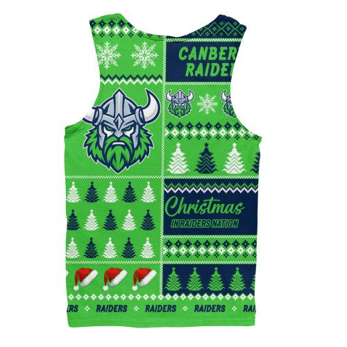 Canberra Raiders Men Tank Top Merry Christmas In The Colours We Love