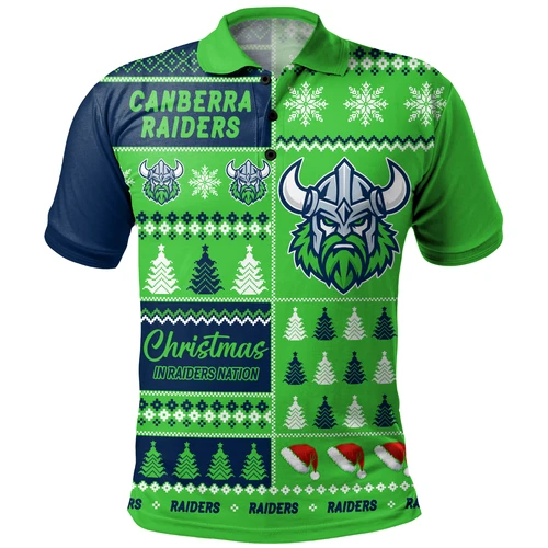 Canberra Raiders Polo Shirt Merry Christmas In The Colours We Love