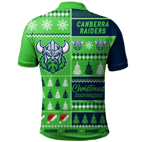 Canberra Raiders Polo Shirt Merry Christmas In The Colours We Love
