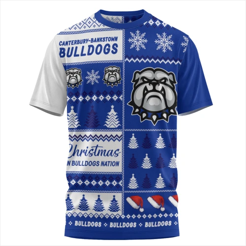 Canterbury-Bankstown Bulldogs T-Shirt Merry Christmas In The Colours We Love