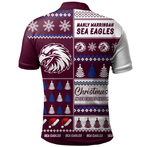 Manly Warringah Sea Eagles Polo Shirt Merry Christmas In The Colours We Love