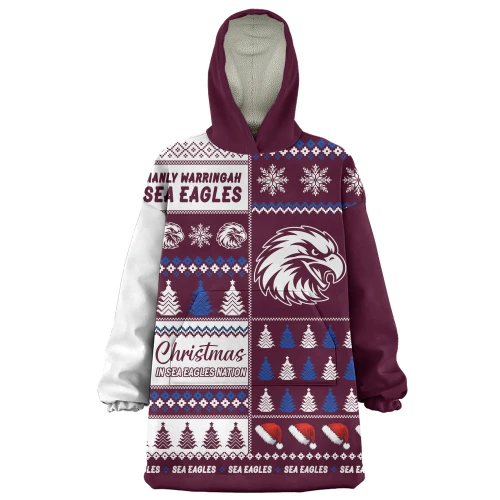Manly Warringah Sea Eagles Snug Hoodie Merry Christmas In The Colours We Love