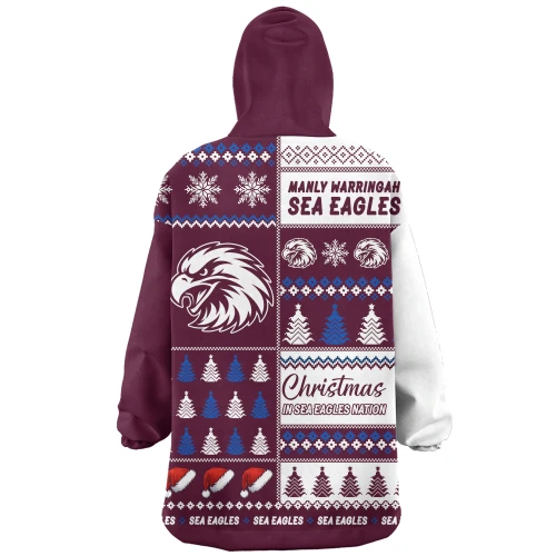 Manly Warringah Sea Eagles Snug Hoodie Merry Christmas In The Colours We Love