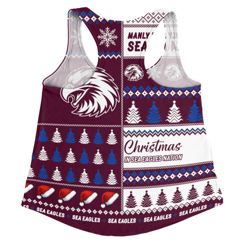 Manly Warringah Sea Eagles Women Racerback Tank Merry Christmas In The Colours We Love
