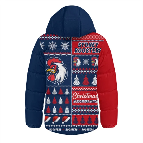 Sydney Roosters Hooded Padded Jacket Merry Christmas In The Colours We Love