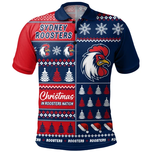 Sydney Roosters Polo Shirt Merry Christmas In The Colours We Love