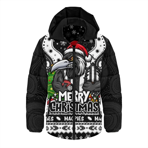 Collingwood Hooded Padded Jacket Aboriginals Christmas Pride With Merry Game Day Energy