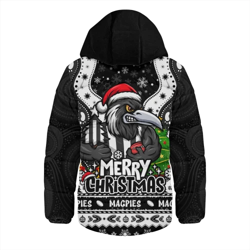 Collingwood Hooded Padded Jacket Aboriginals Christmas Pride With Merry Game Day Energy