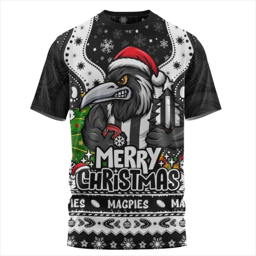 Collingwood T-Shirt Aboriginals Christmas Pride With Merry Game Day Energy