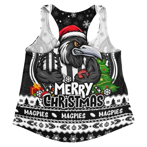 Collingwood Women Racerback Tank Aboriginals Christmas Pride With Merry Game Day Energy