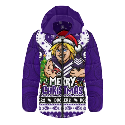 Fremantle Hooded Padded Jacket Aboriginals Christmas Pride With Merry Game Day Energy