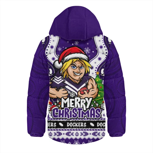 Fremantle Hooded Padded Jacket Aboriginals Christmas Pride With Merry Game Day Energy