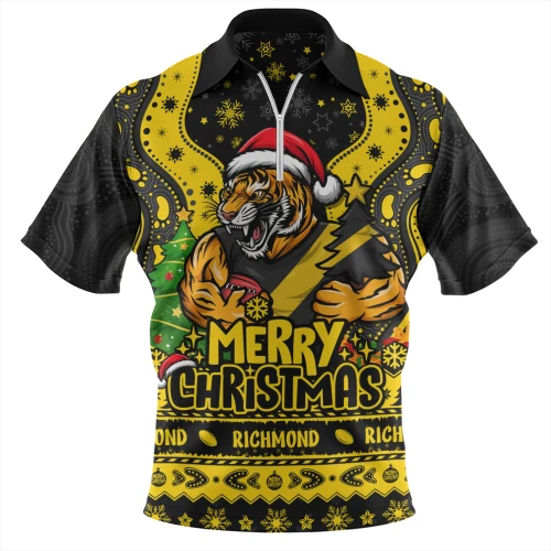 Richmond Zip Polo Shirt Aboriginals Christmas Pride With Merry Game Day Energy