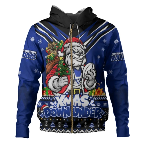 Canterbury-Bankstown Bulldogs Hoodie Aussie Santa Christmas Joy For Festive Celebrations