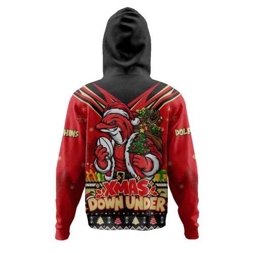 Redcliffe Dolphins Hoodie Aussie Santa Christmas Joy For Festive Celebrations