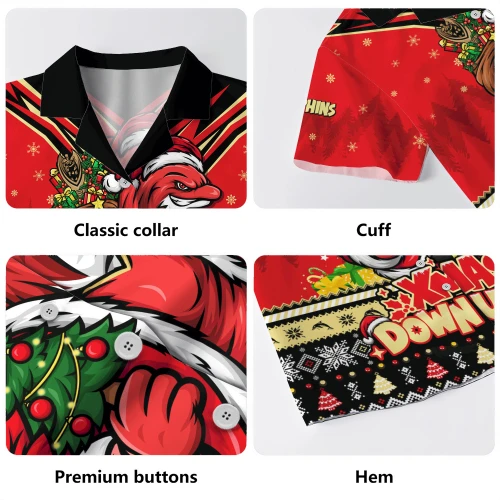 Redcliffe Dolphins Hawaiian Shirt Aussie Santa Christmas Joy For Festive Celebrations