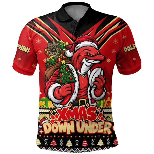 Redcliffe Dolphins Polo Shirt Aussie Santa Christmas Joy For Festive Celebrations