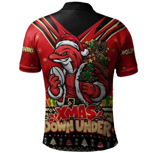 Redcliffe Dolphins Polo Shirt Aussie Santa Christmas Joy For Festive Celebrations