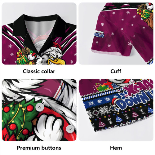 Manly Warringah Sea Eagles Hawaiian Shirt Aussie Santa Christmas Joy For Festive Celebrations