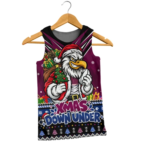 Manly Warringah Sea Eagles Men Tank Top Aussie Santa Christmas Joy For Festive Celebrations