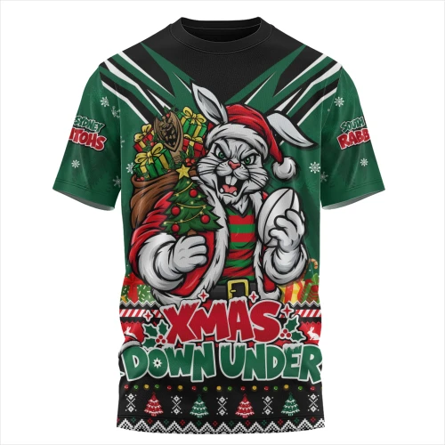 South Sydney Rabbitohs T-Shirt Aussie Santa Christmas Joy For Festive Celebrations