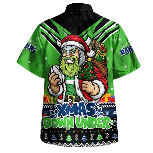 Canberra Raiders Hawaiian Shirt Aussie Santa Christmas Joy For Festive Celebrations