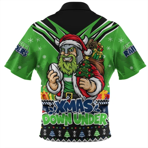Canberra Raiders Zip Polo Shirt Aussie Santa Christmas Joy For Festive Celebrations