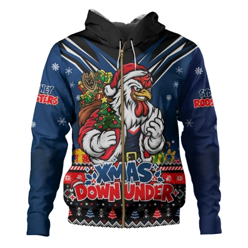 Sydney Roosters Hoodie Aussie Santa Christmas Joy For Festive Celebrations