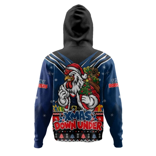Sydney Roosters Hoodie Aussie Santa Christmas Joy For Festive Celebrations