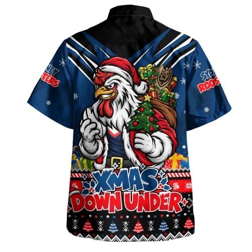Sydney Roosters Hawaiian Shirt Aussie Santa Christmas Joy For Festive Celebrations