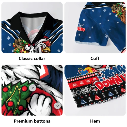 Sydney Roosters Hawaiian Shirt Aussie Santa Christmas Joy For Festive Celebrations