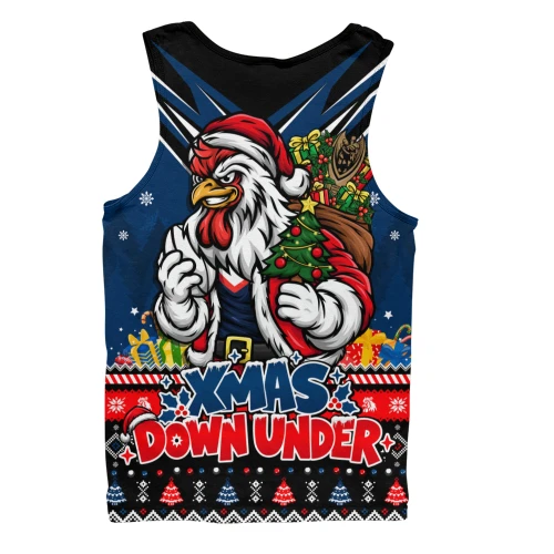Sydney Roosters Men Tank Top Aussie Santa Christmas Joy For Festive Celebrations