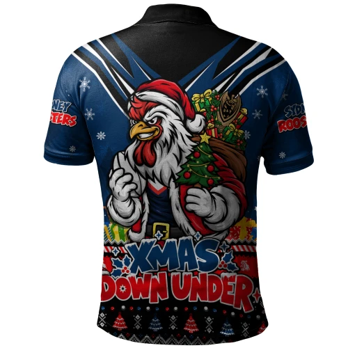 Sydney Roosters Polo Shirt Aussie Santa Christmas Joy For Festive Celebrations