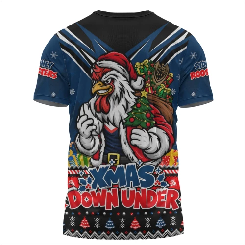 Sydney Roosters T-Shirt Aussie Santa Christmas Joy For Festive Celebrations