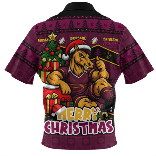 Brisbane Broncos Zip Polo Shirt Christmas Glory And Timeless Team Pride Personalised Edition