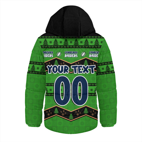 Canberra Raiders Hooded Padded Jacket Christmas Glory And Timeless Team Pride Personalised Edition