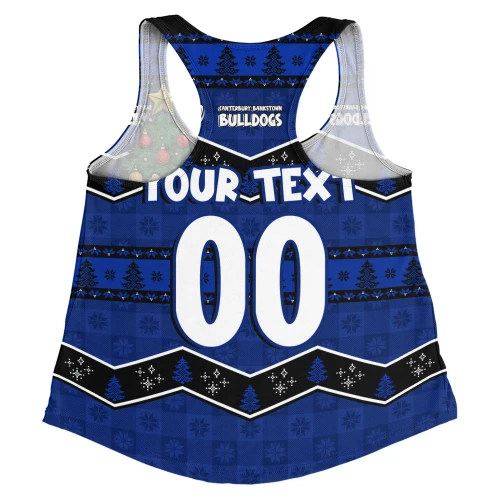 Canterbury-Bankstown Bulldogs Women Racerback Tank Christmas Glory And Timeless Team Pride Personalised Edition