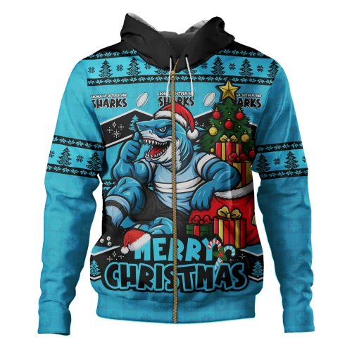 Cronulla-Sutherland Sharks Hoodie Christmas Glory And Timeless Team Pride Personalised Edition