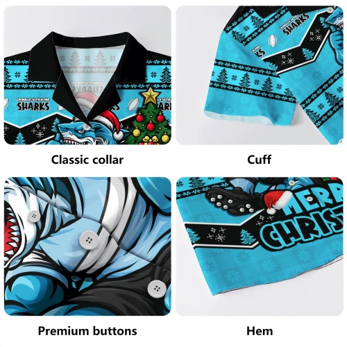 Cronulla-Sutherland Sharks Hawaiian Shirt Christmas Glory And Timeless Team Pride Personalised Edition