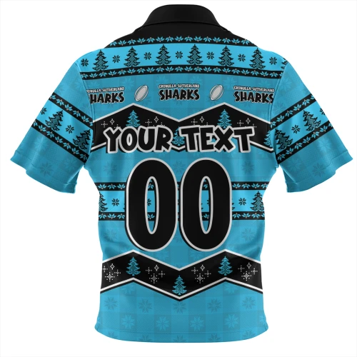 Cronulla-Sutherland Sharks Zip Polo Shirt Christmas Glory And Timeless Team Pride Personalised Edition