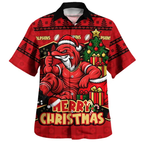Redcliffe Dolphins Hawaiian Shirt Christmas Glory And Timeless Team Pride Personalised Edition